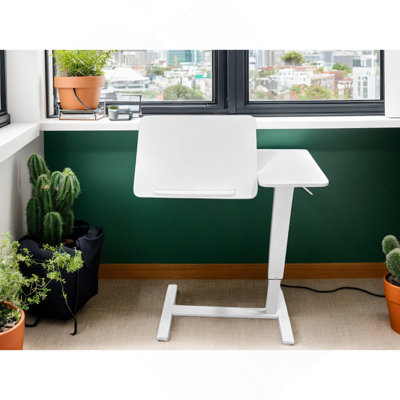 Overbed Bedside Desk Mobile Rolling Laptop Stand Tilting Overbed Table with Wheels Height Adjustable Tray Table for Laptop Bed Sofa Side Table , Bedside Table(WHITE) (PRIME BIG DEAL DAYS)