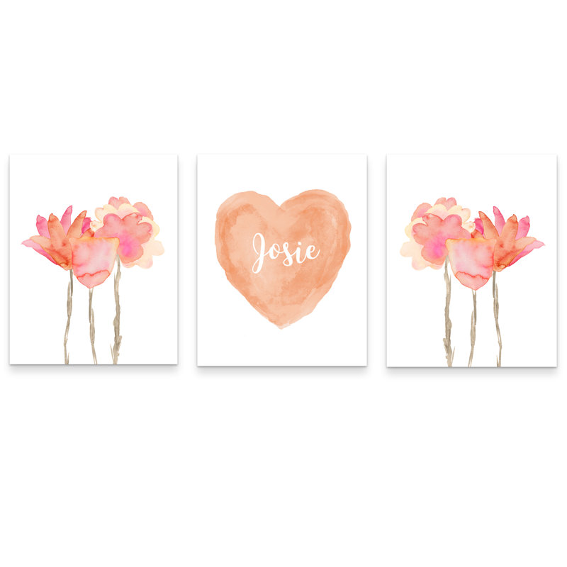 Fleurs du désert et cœur terre cuite, impressions sur papier, H 14 po x l 11 po, Oui