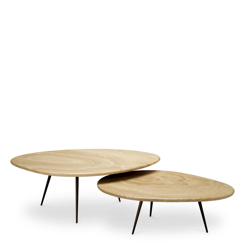 Marble Coffee Table, 10.83" H x 27.36" W x 32.68" D