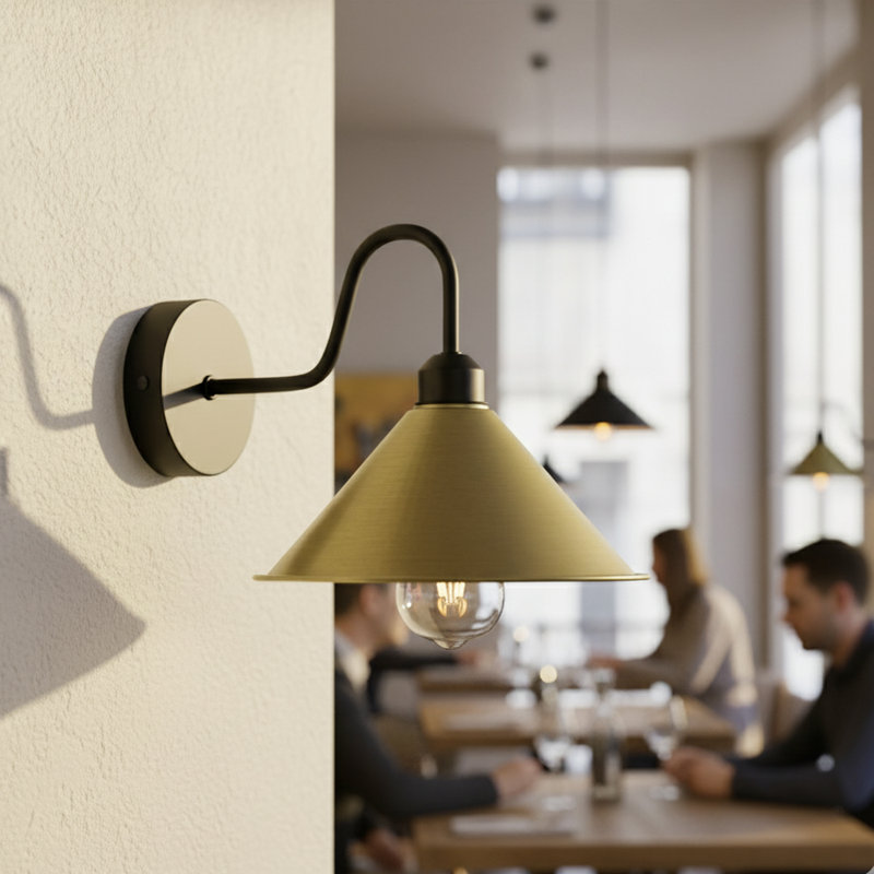 Armed Sconce, Green Brass