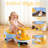 BacklD 12V Electric Wiggle Car for Kids, Rechargeable Battery, 3 in 1 Ride On Toy with Pedal & Light-Up Wheels, Bluetooth Music, Anti-Rollover Swing Car for Toddler Ages 3+, 160lbs Max Load, Yellow-119413001