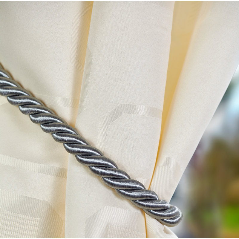 Triggs Aubergine Fabric 36cm Curtain Holdback/Tieback, Silver