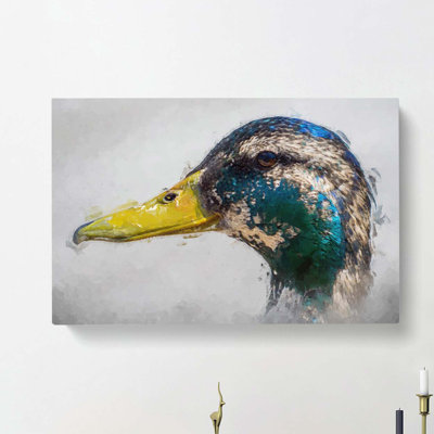 Mallard Duck Moulting In Abstract - Wrapped Canvas