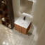 Meuble-lavabo flottant 24 po avec lavabo et portes à fermeture en douceur, ébène brun-1959613346