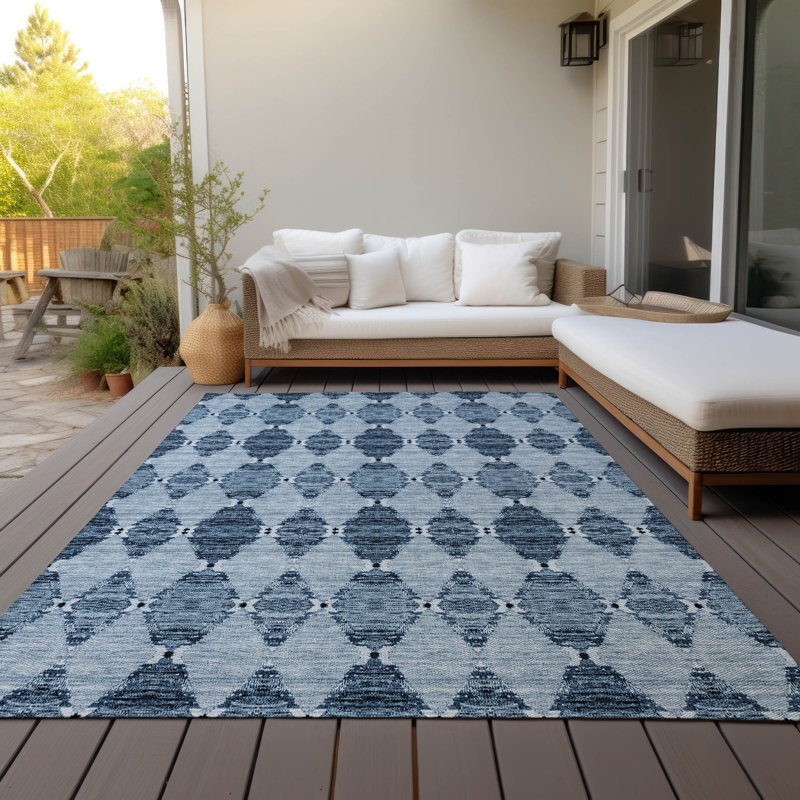 Loreen Indoor/Outdoor Area Rug with Non-Slip Backing, Rectangle 10' x 14'