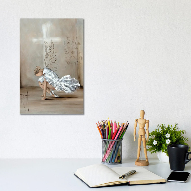 « Here I am to adoration » par rut art Creations-impression, H 8 po x l 12 po x P 0,75 po, Toile tendue, Pas de tapis