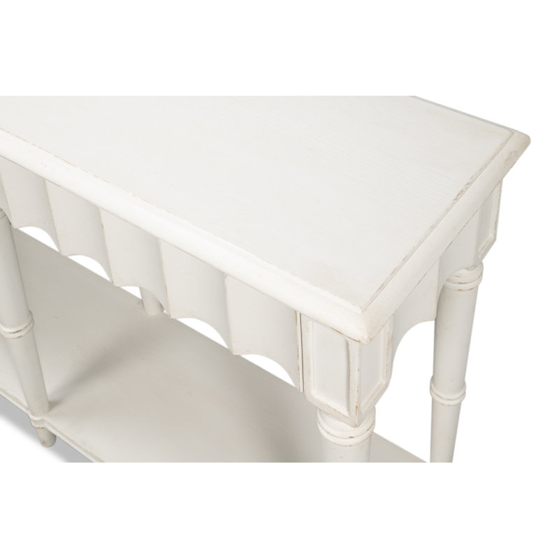 Chantal 93'' W Solid Wood Console Table, Antique White