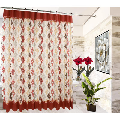 Keyonnie Geometric Shower Curtain with Hooks Included