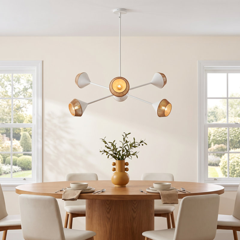 Keaz 6 - Light Sputnik Sphere Chandelier, Matte White