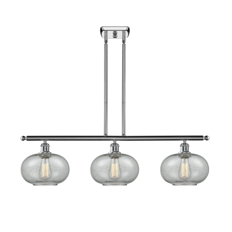 Bethlehem 3 - Light Kitchen Island Pendant, Charcoal, No Bulb Included, Polished Chrome