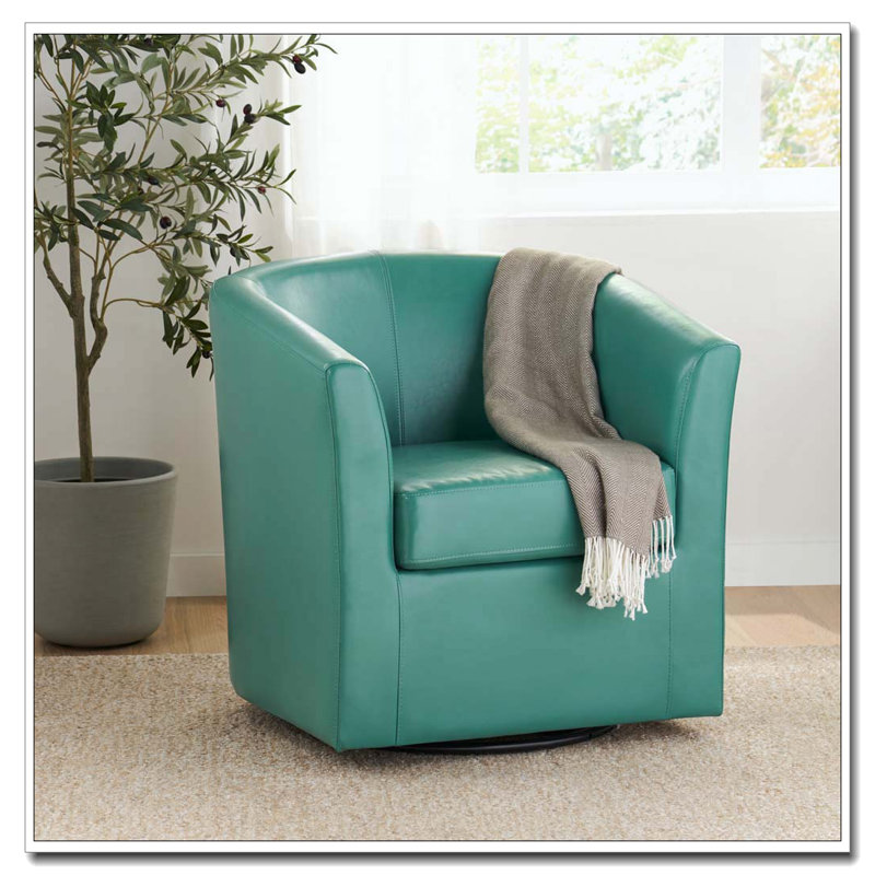 Fauteuil d'appoint pivotant en similicuir