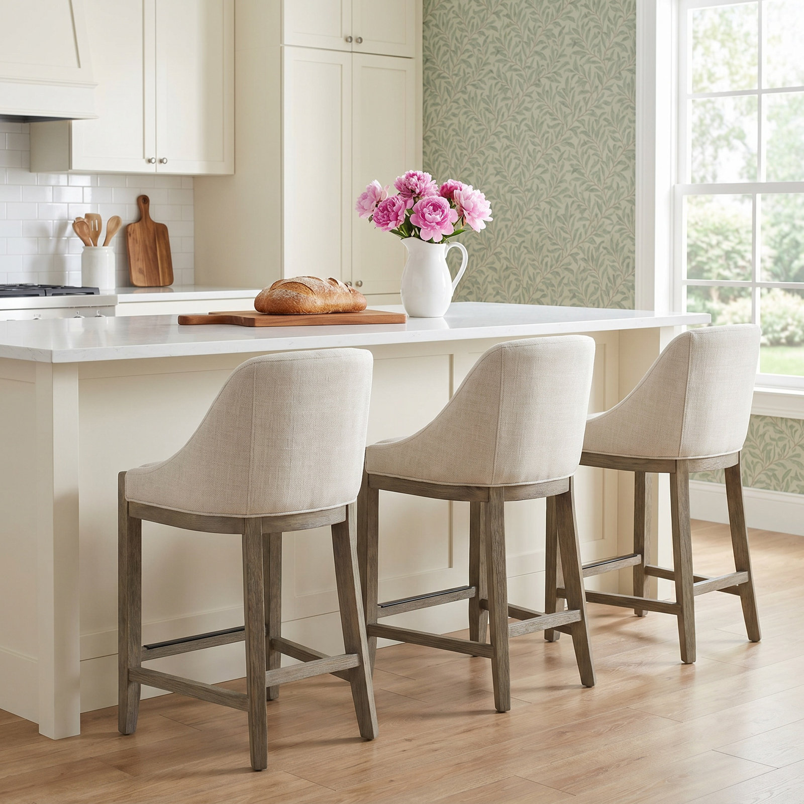 Nigel 26" Bar Stool, Nathan Wheat Tweed, 3