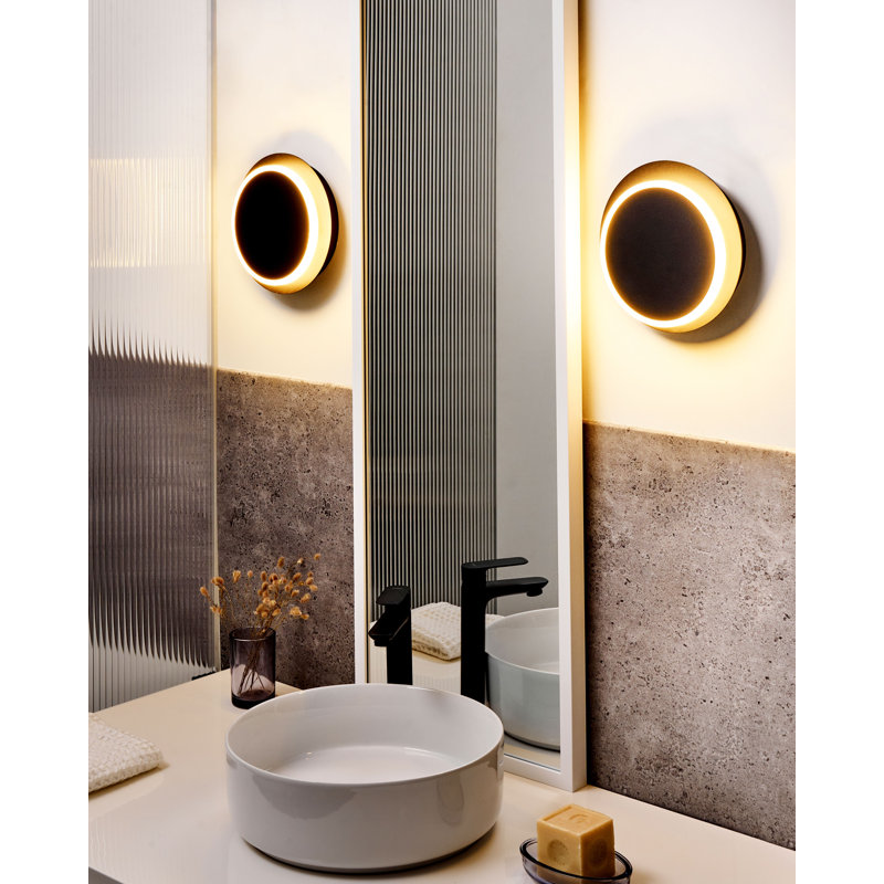 Iron LED Flush Mounted Sconce, Matte Black