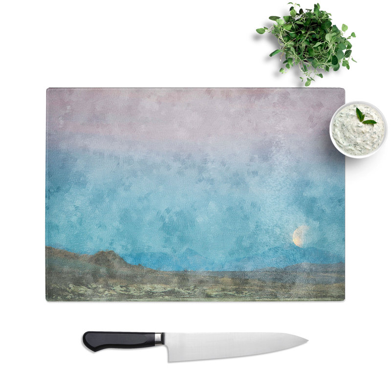 Tempered Glass Blood Moon over California Chopping Board, 28.5 cm x 39 cm