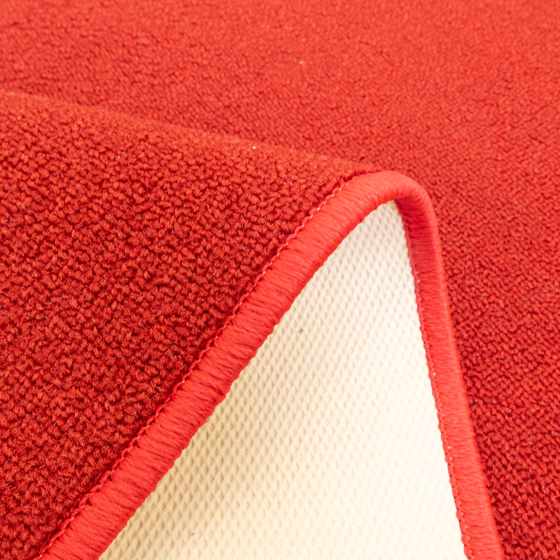 Washable Anti Slip Low Profile Solid Red Color Custom Size Runner Rug for Hallway Stairway Entryway Kitchen