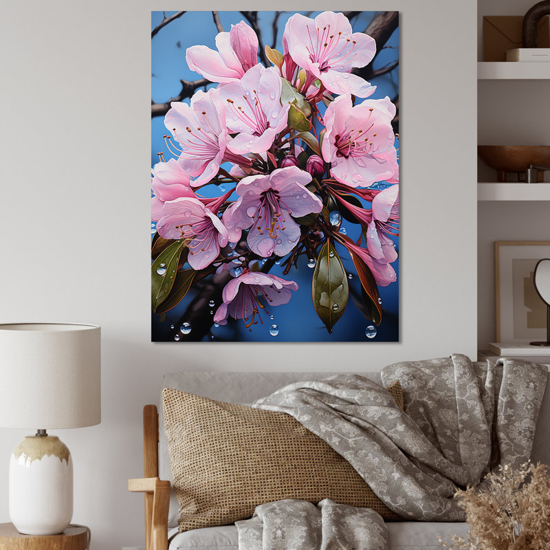 «Pink Celestial Blooms Radiance» sur toile, H 40 po x l 30 po x P 1,5 po, Toile tendue