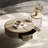 Italian round saddle leather coffee table set