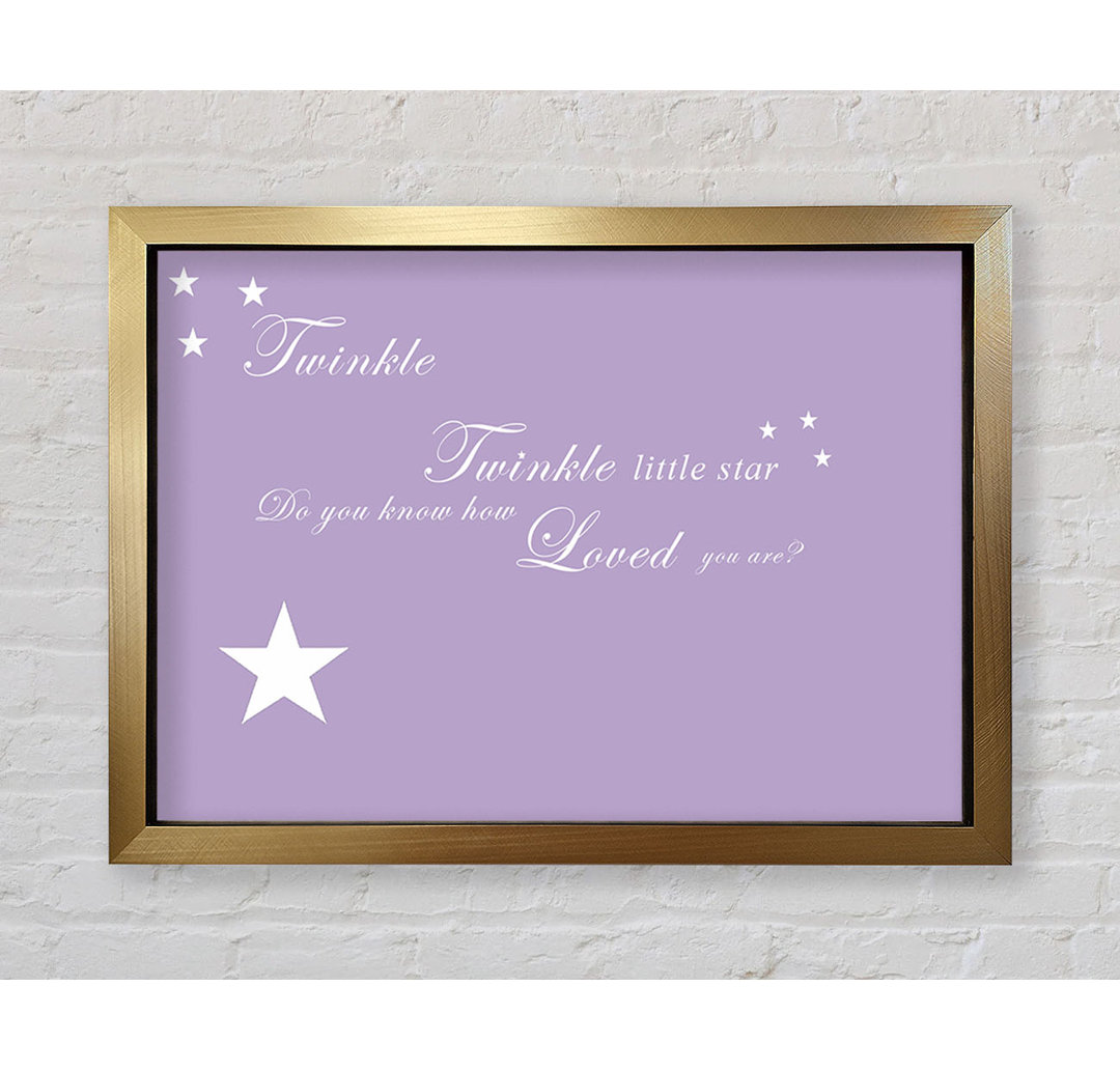 Kinderzimmer Zitat Twinkle Twinkle Little Star 1 Flieder - Einzelner Bilderrahmen Typografie