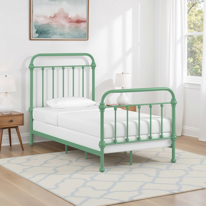 Eberhart Metal Open-Frame Bed, Twin, Meadow Green