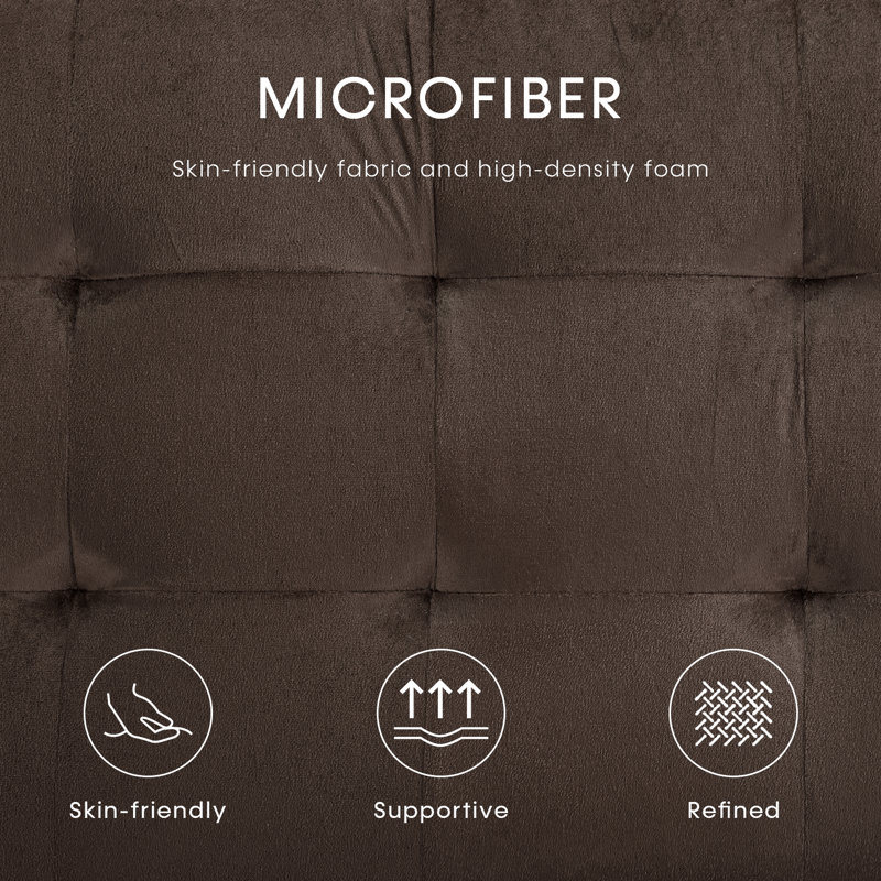 Microfiber Upholstered Storage Bench, Chocolate