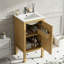 Armoire de salle de bain 18 po avec rangement, solution pour petit espace avec lavabo en céramique, tablette réglable