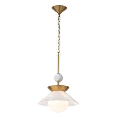 Wideman 1 - Light Aged Brass Cone Pendant