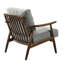 Chaise d'appoint en bois massif gris, largeur du produit 34,46 po, chaise 100% rembourrée, fabrication en bois-120260569