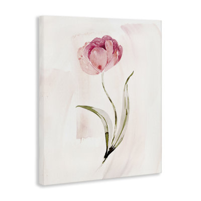 Toile de fleurs roses avec feuilles, design par Kristen Brockmon