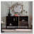 Solid Wood Sideboard With Geometric Pattern, 2 Doors And 2 Drawers