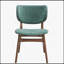 Ensemble de 2 chaises d'appoint élégantes en tissu vert Bevis et finition noyer, confortables et durables pour les repas modernes-1242197182