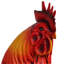 Metal Colourful Rooster Decor