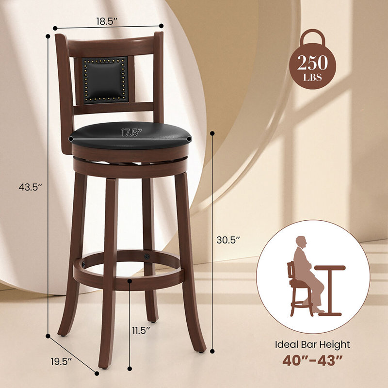 Tabouret Radomil, Tabouret de bar (siège d'une hauteur de 30,5 po), 4