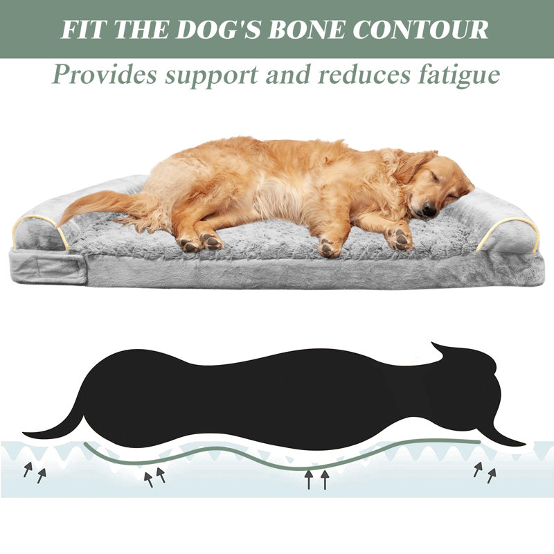 Lit pour chien apaisant pour petits chiens, Gris, L 44 po x l 31,5 po x H 6,5 po