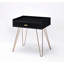 23.5" Table With Copper Hairpin Legs, Matte Black Appearance And Drawer Functionality Accent Legs For Storage