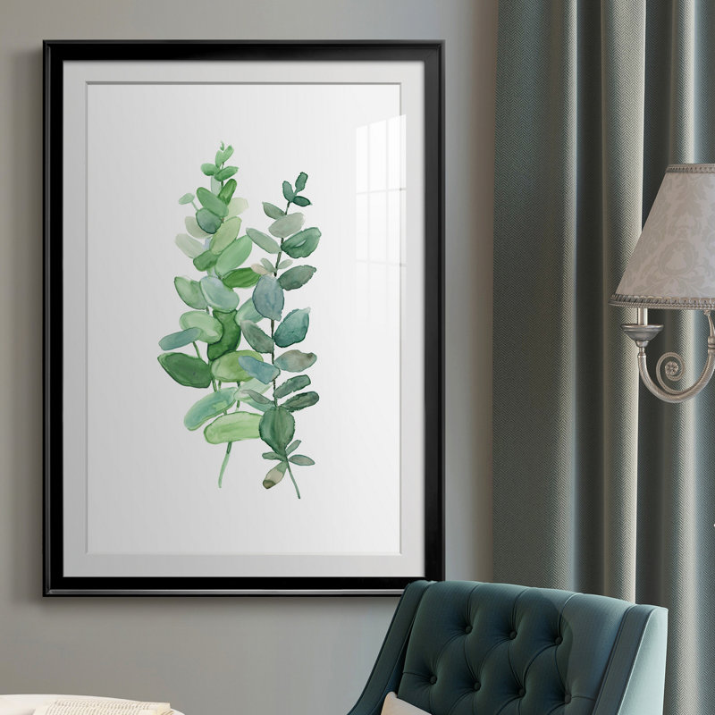 Eucalyptus II - Peinture sur toile encadrée, Noir, H 26,5 po x l 36,5 po x P 1,5 po