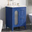 Meuble-lavabo 24 po avec lavabo, meuble-lavabo avec deux tiroirs et porte, tablette réglable, bois massif et panneau de fibres à densité moyenne, bleu-1846210216