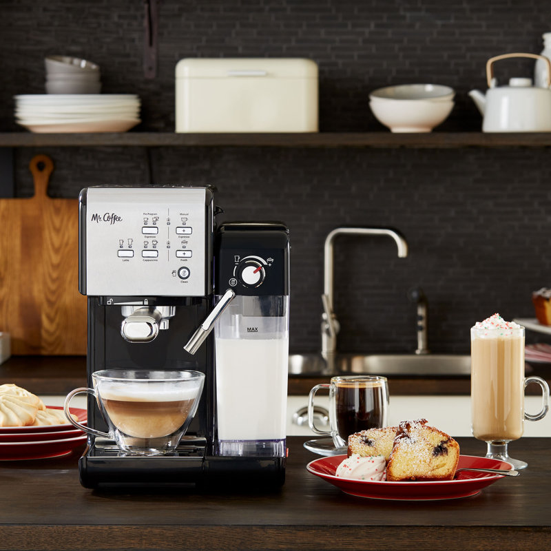 Stainless Steel 19-Bar Espresso and Cappuccino Freestanding Coffee Machine