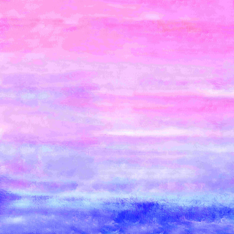 Rose à bleu, aquarelle mauve - peinture sur toile tendue, H 12 po x l 12 po