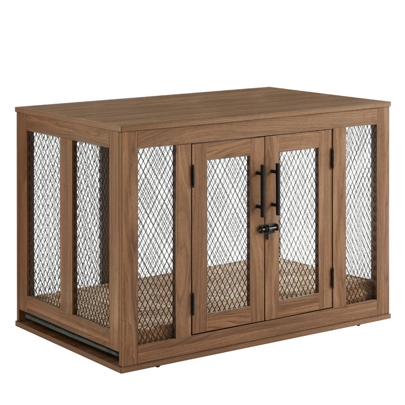 Alliyana Wood with 1 Door, Medium (26.2" H x 37" W x 23.7" D), Walnut