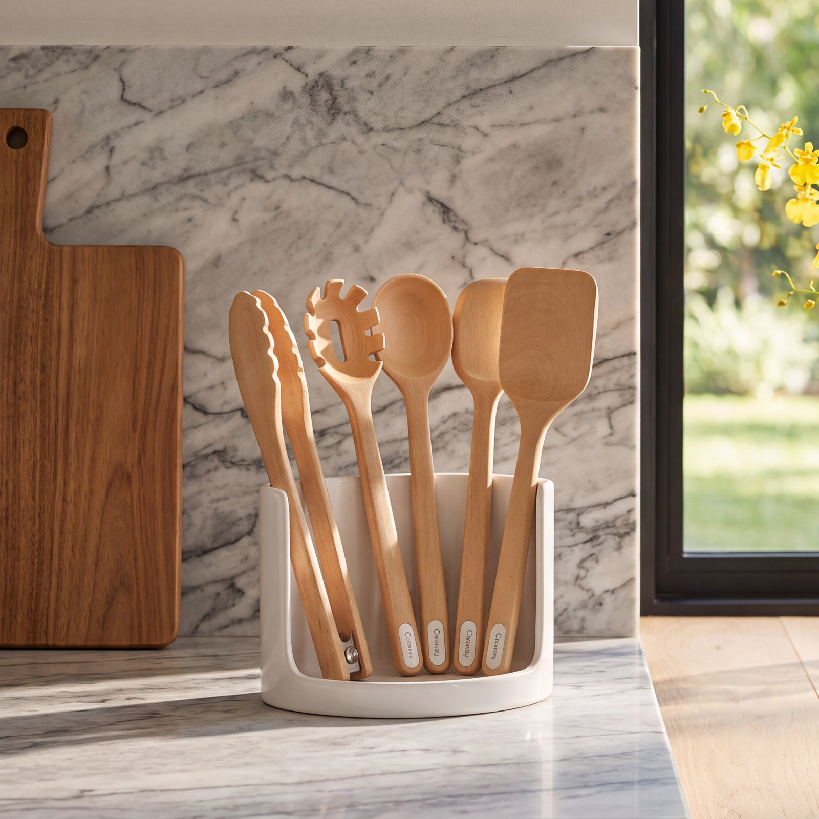Caraway 5-Piece Wooden Utensil Set