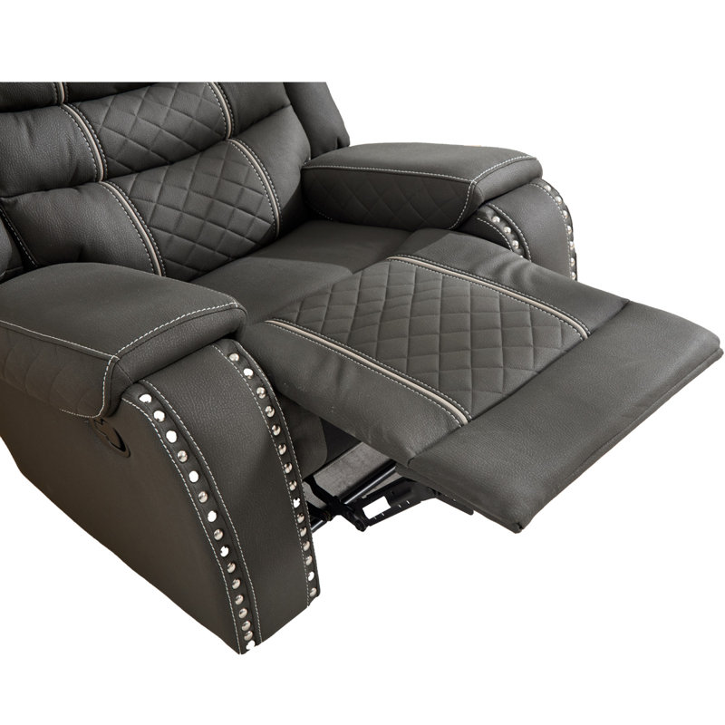Fauteuils inclinables confortables avec tissu technique, fauteuil manuel noir pour la maison