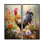 «Red Melody Roosters Flower Gardens - Large Rooster», art mural