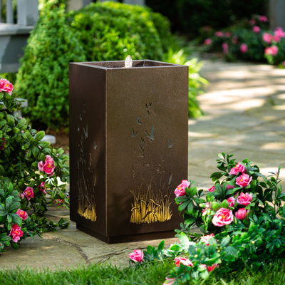 Fontaine à découper rectangulaire en métal avec lumières DEL Aylei