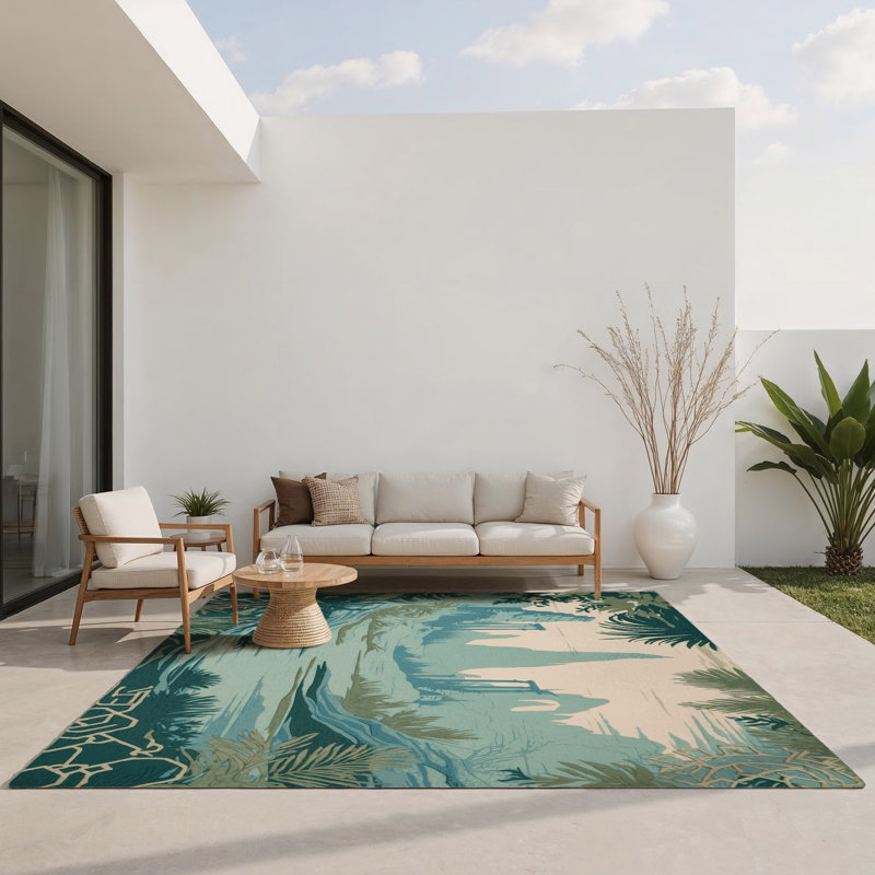 Forest Of Secrets Indoor And Outdoor Area Rug, Rectangle 9' x 12'