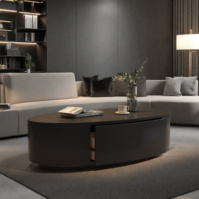 Modern Oval Slab Coffee Table