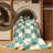 Machine Washable Checkered Beige Area Rug