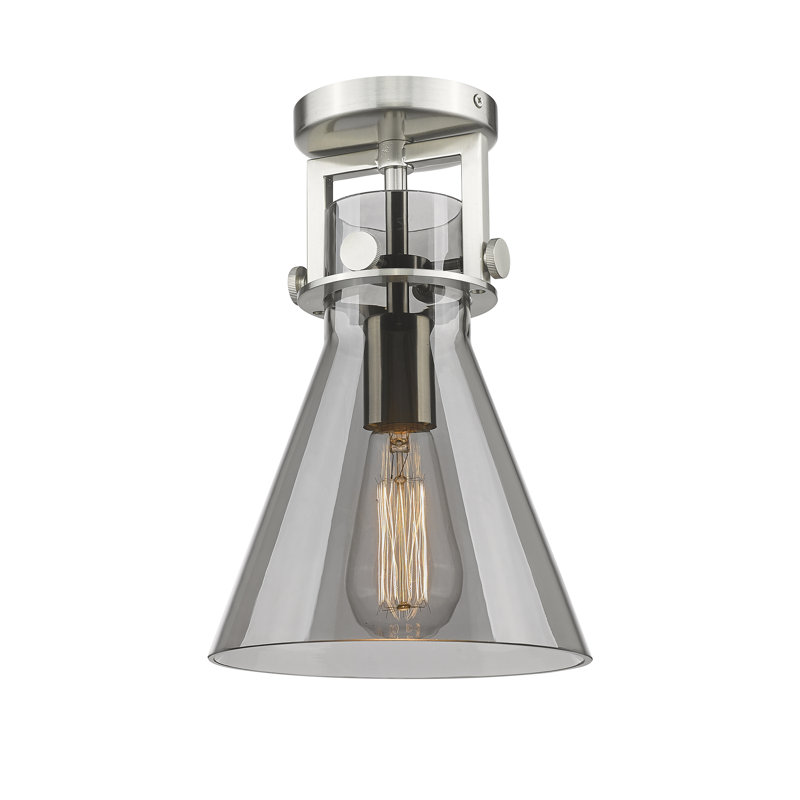 Plafonnier encastré 8 lumières Skokie, Plaqué couleur fumée, Nickel satiné