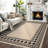 Modern Non Slip Washable Jute Area Rug Geometric Bordered Carpet Soft Collapsible Indoor Outdoor Large Floor Mat for Living Room Bedroom Dining Room Hallway-1303524086-1303524040