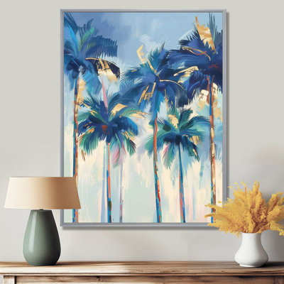 Blue And Gold Palm Tree Forest III - Palms & Palm Trees Wall Decor