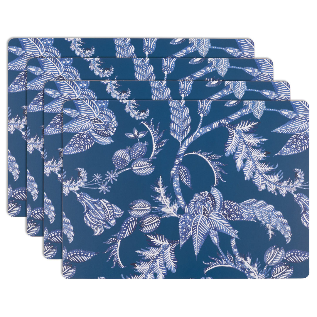Singley Cotton Blend Floral Rectangle Placemat And Napkin Set (Set of 4) Bungalow Rose